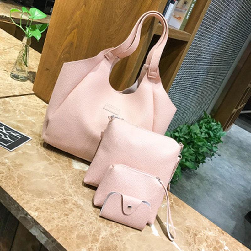 Elegant Fashion Women Handbags Messenger Shoulder Tote Bags 4pcs Purse Set
