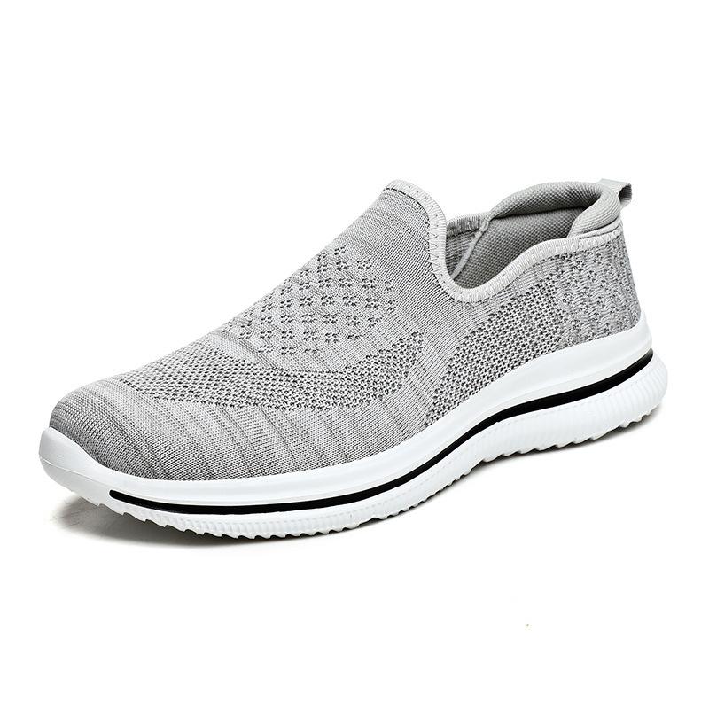 European and American men's large-size fly-woven outdoor casual running shoes, lazy sports shoes