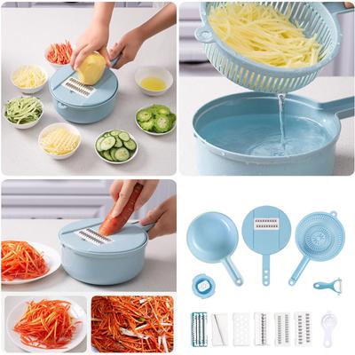 12 EM 1 Função Food Chopper Cozinha Funcional Cortador de Vegetais Separador de Clara de Ovo Palha Doméstica Limpador Ralador