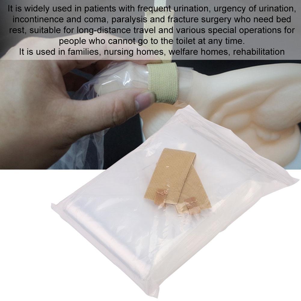 Male Disposable Urinal Pee Holder Bag 1700ml Collector for Bladder Incontinence Aid