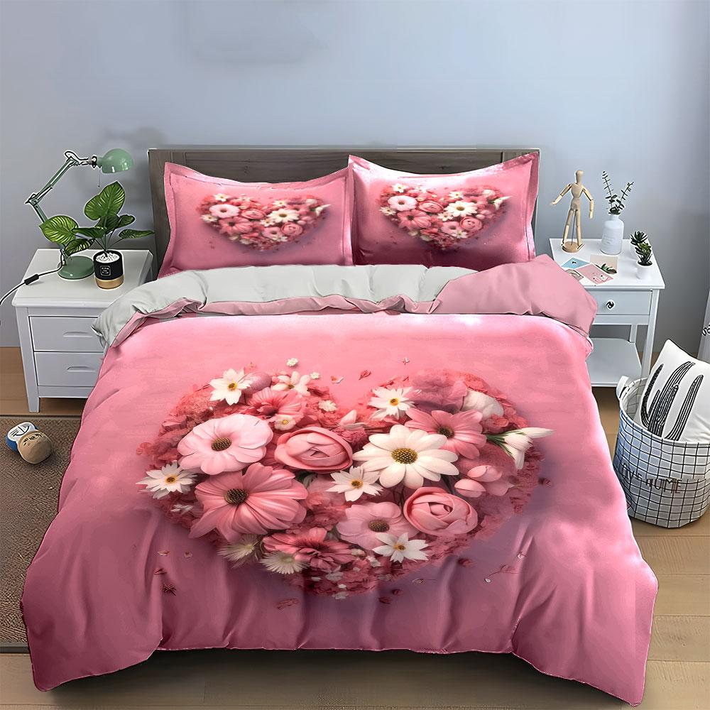 Romantic Floral Set For Decoration Kid'S And Adults' Bedroom Decor, Exquisite Three-Piece Bedding Set Gift