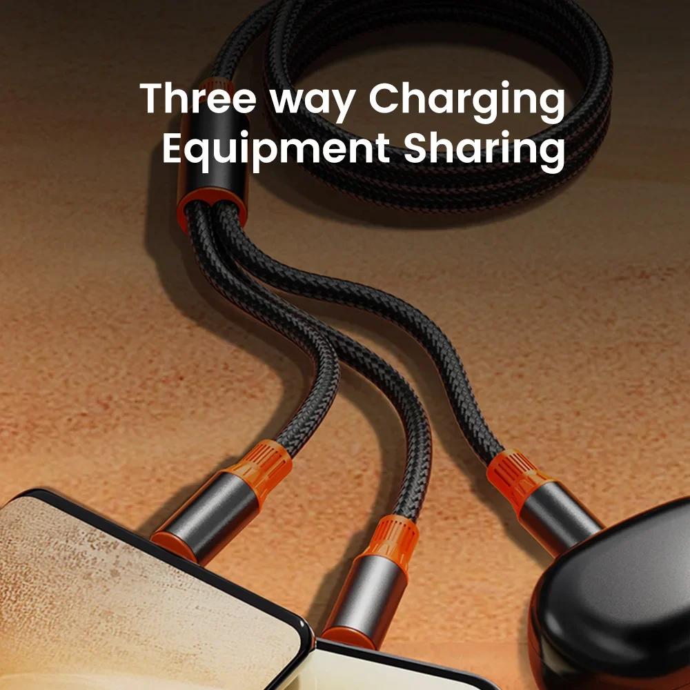 Kabel 2 v 3 1,2M Rychlé nabíjení Micro USB Typ C Lightning kabel Pro Samsung Xiaomi Huawei Pro iPhone 16 15 14 13 Pro Nabíječka telefonu USB Datový kabel