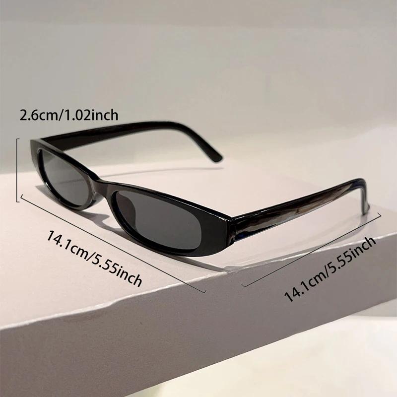 Narrow Oval Sunglasses Women  New Fashion Outdoor Decor Shades Trendy Luxury Brand Design Vacation Casual Sun Glasses