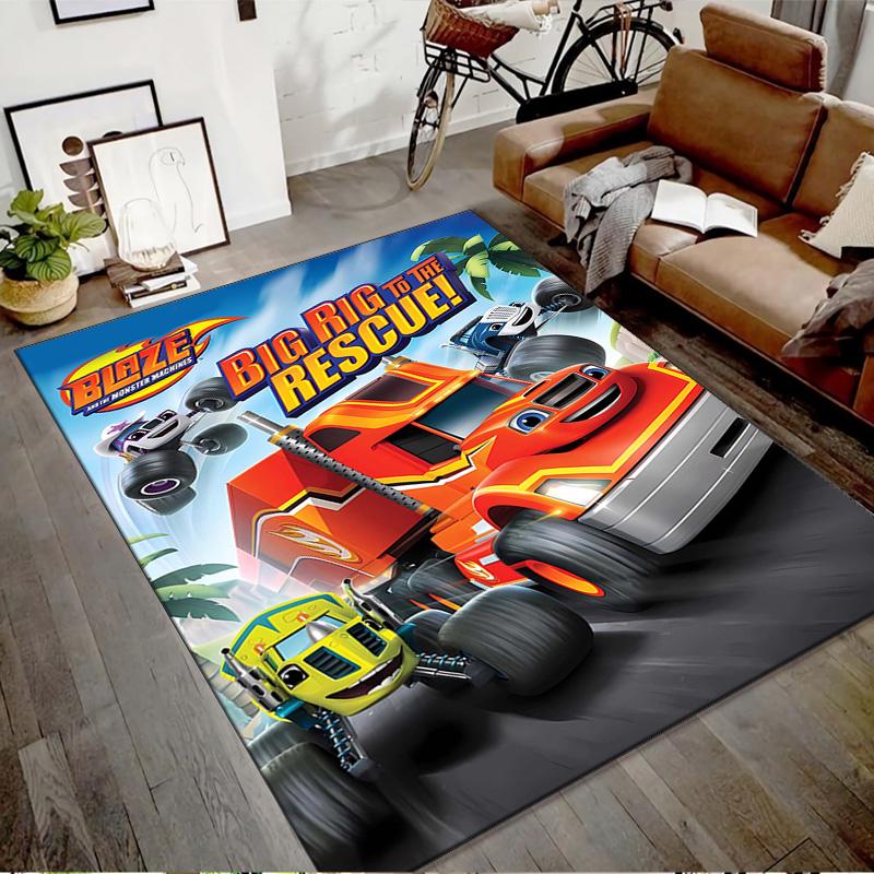 1pz Tappeto Area Stampato Design Blaze e le Macchine Mostro per Camera da Letto Soggiorno Decorazione Casa Tappeti Tappetino Tappetino Antiscivolo Tappeto per Comodino
