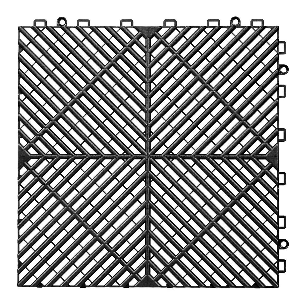 Interlocking Drainage Mats, 310 X 310 Mm, Modular Garage Flooring Tiles, Non-Slip PP Drainage Floor Tiles, Self-Draining, Easy Installation, for