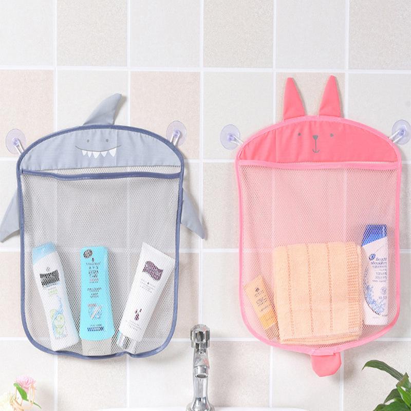 Bathroom Sundries Storage Hanging Bag Mesh Bag Basket For Kids Bath Toys Bag Cartoon Waterproof Cloth Hanging Bag