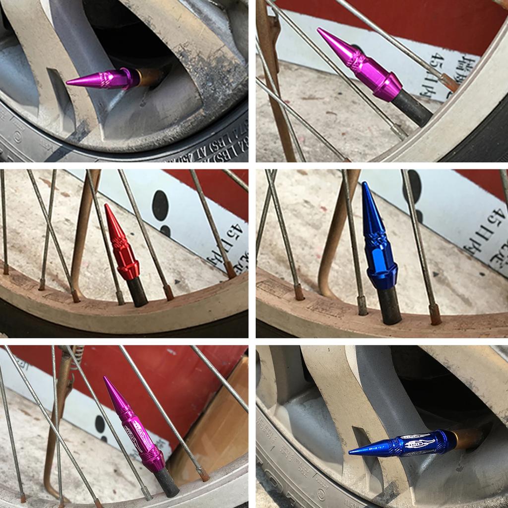 4pcs Car Universal Bullet Head Screws Valve Caps Personalized Modifications Pointed Valve Tips Bicycle and Motorcycle Tires