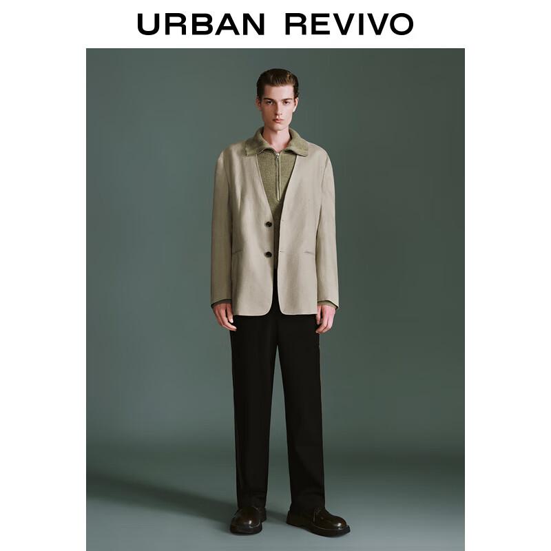 UR Men's Linen Relaxed Fit Single-Breasted Blazer