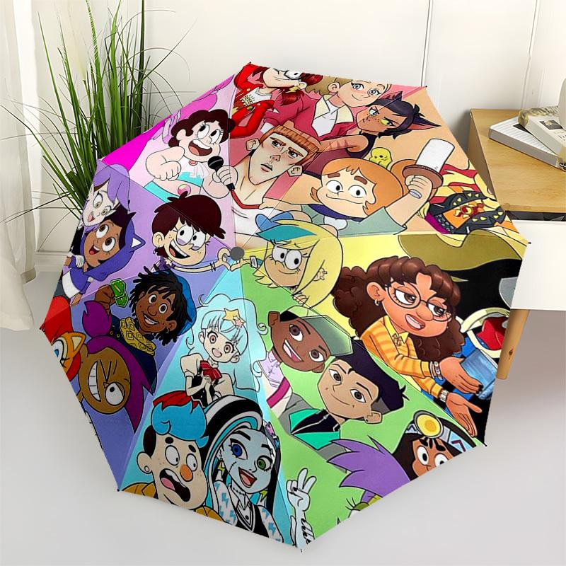 

1pc Rainbow Brite Outdoor Umbrella - Automatic Open/Closed, Portable 3-Fold Design with 8-Bone Iron Frame - Perfect Gift for Fans of Rainbow Brite, Tr