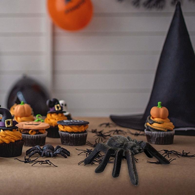 Antique Cast Iron Spiders Sculpture Handcrafted Home Decors Unique Ornament For Gothic Office Desk Shelf Display Gift
