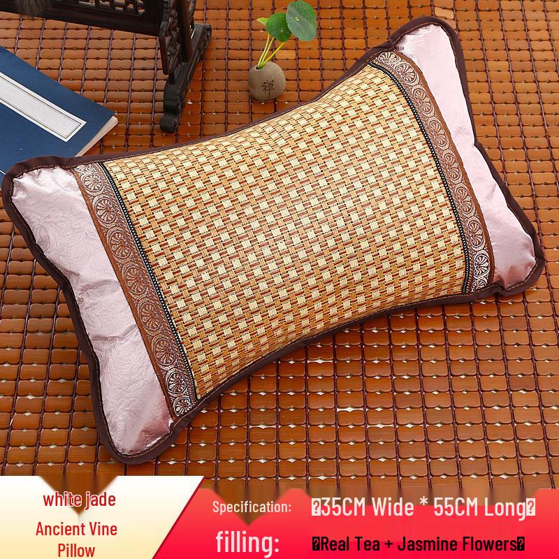 Bamboo Cooling Summer Pillow - Ice Silk Rattan for Dormitories