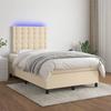 VidaXL Slat Bed Base with Mattress and LED, Upholstered Bed, Double Bed, Adult Bed for Interior Bedroom, 3135186