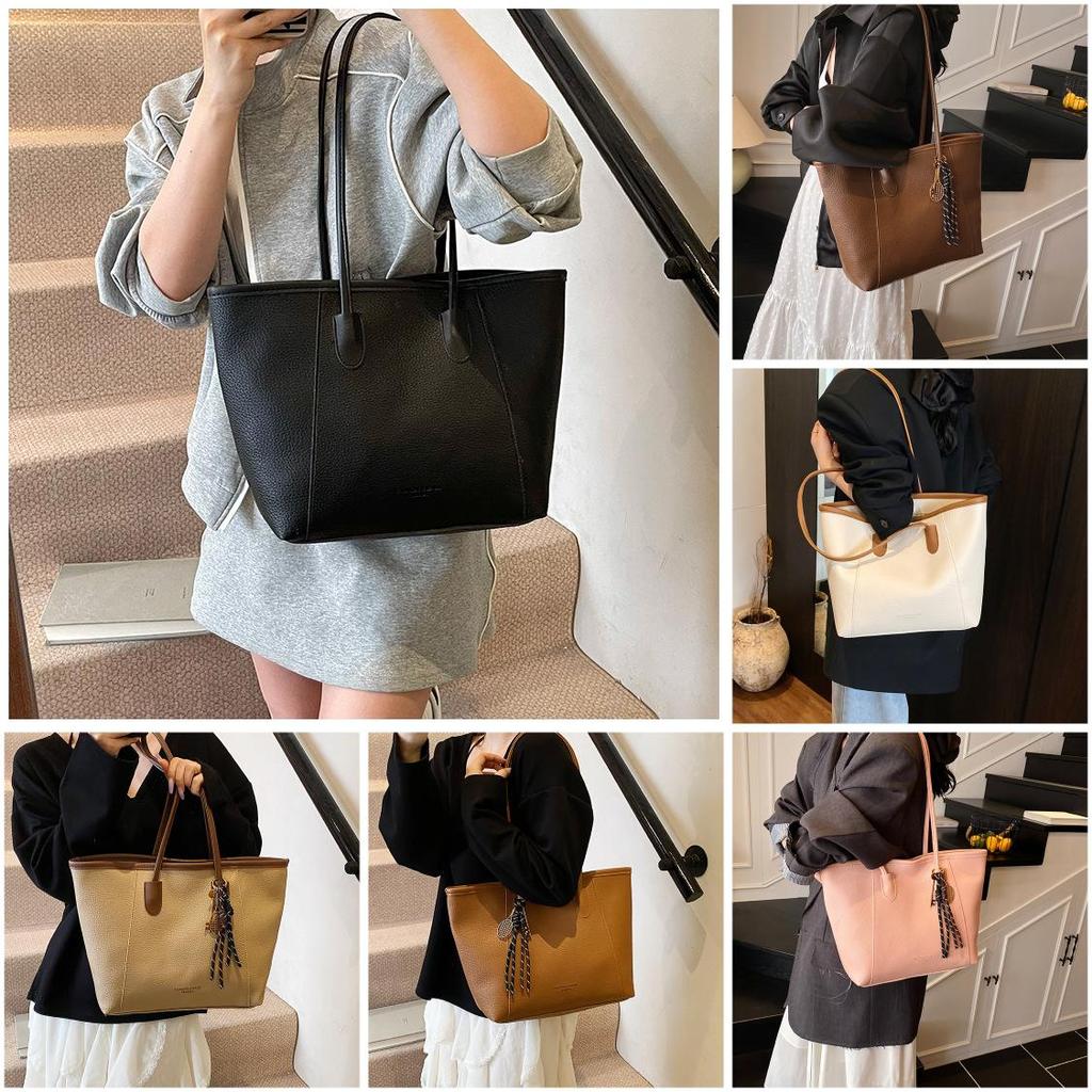 Borsa a Tote di Grande Capacità per Donna in Materiale PU con Chiusura Superiore a Zip per Uso Quotidiano