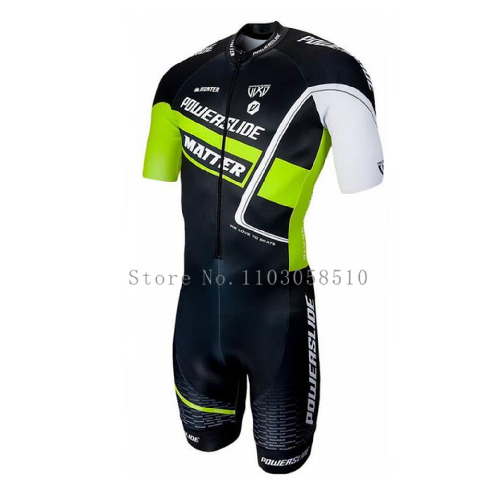 Powerslide Skating Short Sleeve Speed Skating Suit Kids Practice Training Inline Speed Skating Aldult Triathlon Race Clothing