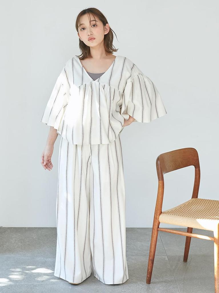 Gelato Pique Long Pants PWFP252345STRIPEF Gauze-Like