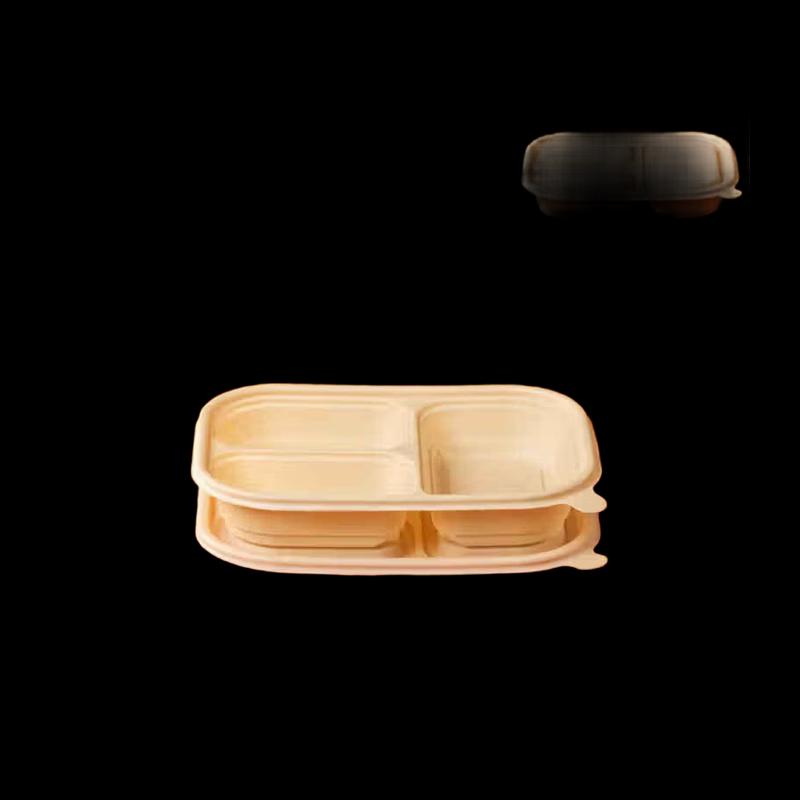 Biodegradable Corn Starch 3-Compartment Disposable Meal Box