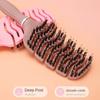 Hairdressing Porcine Bristle Hair Comb Hair Styling Tool Rolling Curly Comb  Men/Women