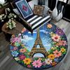 Eiffel Tower Paris Round Area Rug,Carpet Rug for Living Room Bedroom Sofa Playroom Decor,Non-slip Floor Mat