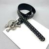 Damen Jeansgürtel Nieten Western Punk Gürtel Eindrucksvolle Gothic Nieten Totenkopf