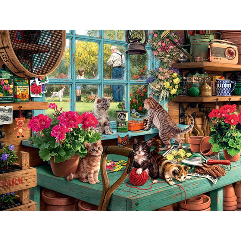 

5D Diy алмазная живопись мультфильм животные кошка набор для вышивки крестом полная квадратная вышивка мозаика художественная картина из страз подарок ребенку Full Round 40x50CM