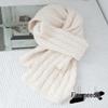 Korean-Style Cozy Knit Scarf- Solid, No Tassels, Autumn/Winter