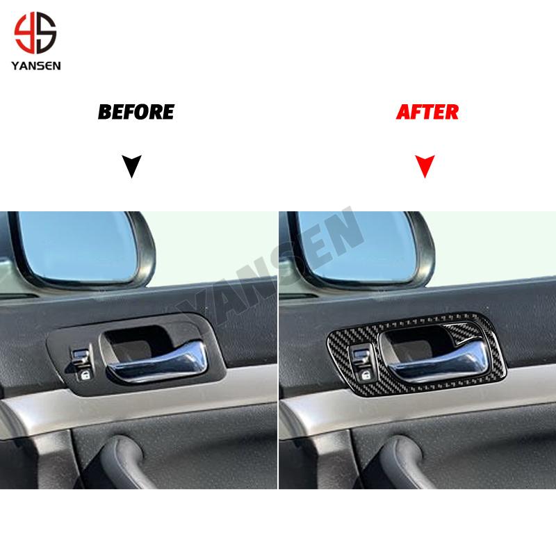 Car Inner Door Handle Panel Cover Trim Carbon Fiber Sticker for Acura TSX 2004 2005 2006 2007 2008 Accessories