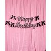 Xo, Fetti Happy Birthday Banner, Black Glitter + Satin Bows - 5.5 Ft. | Birthday Decorations, Coquette Bday Decor, 30th Party Sign, 21st Photo Booth