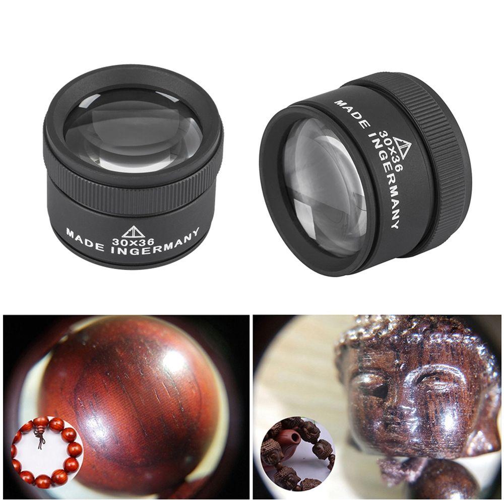 Handheld Portable Jewelry Appraisal 30X 36mm HD Magnifying Glass Optical Lens Loupe Magnifier