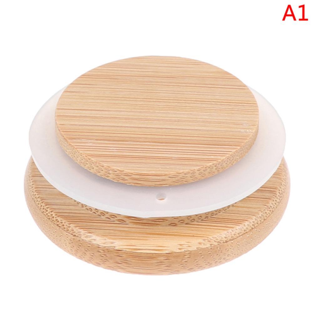 Reusable Bamboo Lids Non Leakage Jar Canning Caps Portable Wooden Covers  Drinking Jar Supplies