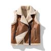 Gilet Caldo Giacca da Uomo Gilet Senza Maniche Uomo Moda Casual Ispessito Gilet Invernale Cappotto in Lana d'Agnello