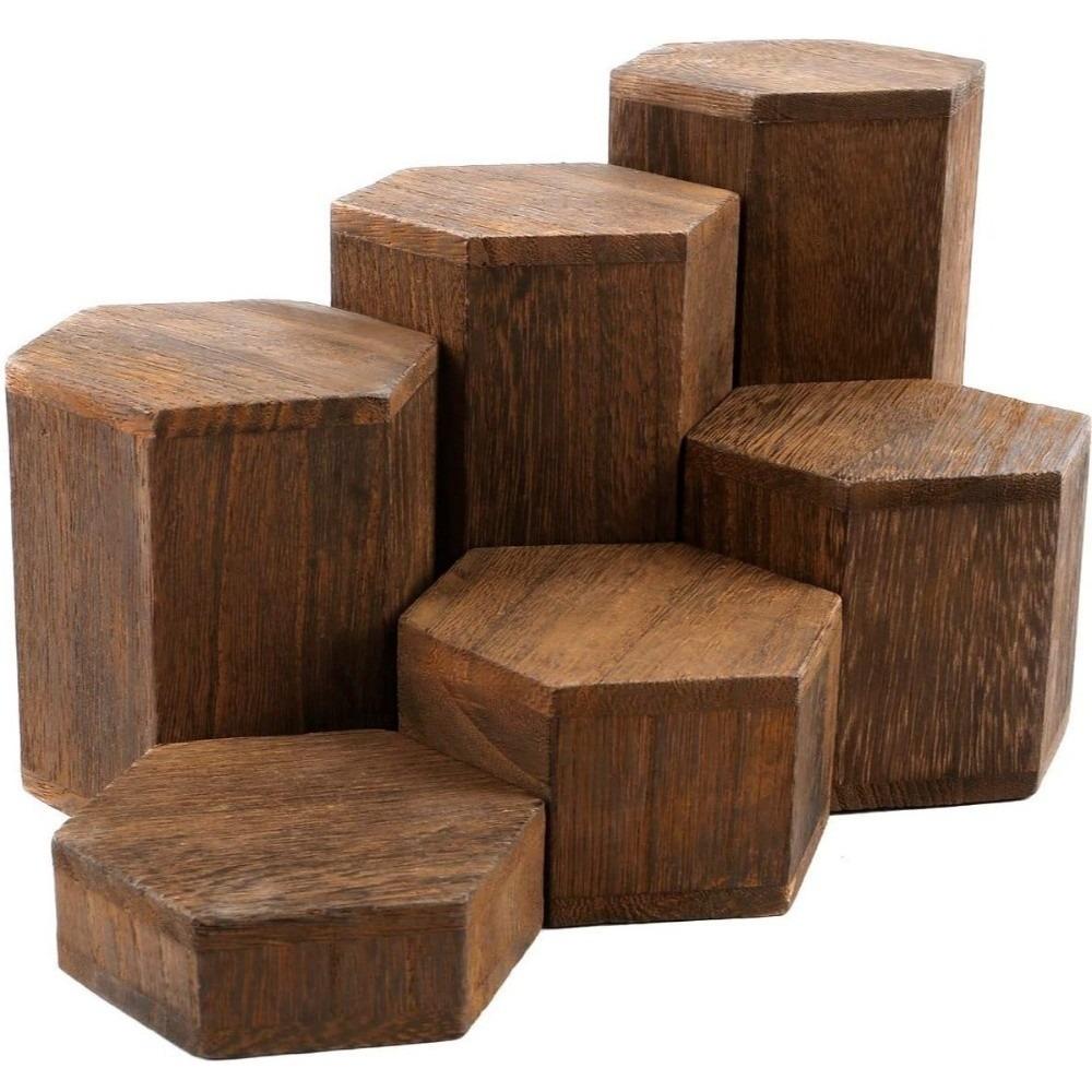 

6pcs/set Vintage Style Jewelry Display Stand Wooden Jewelry Holder Jewelry Display коричневый