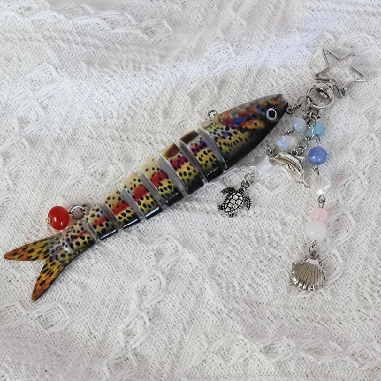 Trendy Swimbait Keychain Unisex Artificial Fish Accessory Fishing Theme Decoration Lightweight Waterproof Accessories