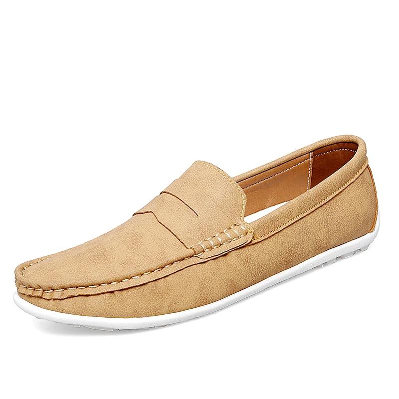 New Leather Men Slip on Shoes New Mens Loafers Handmade Male Walking Footwear High Quality Men's Shoes Classic Men Shoes Wedding