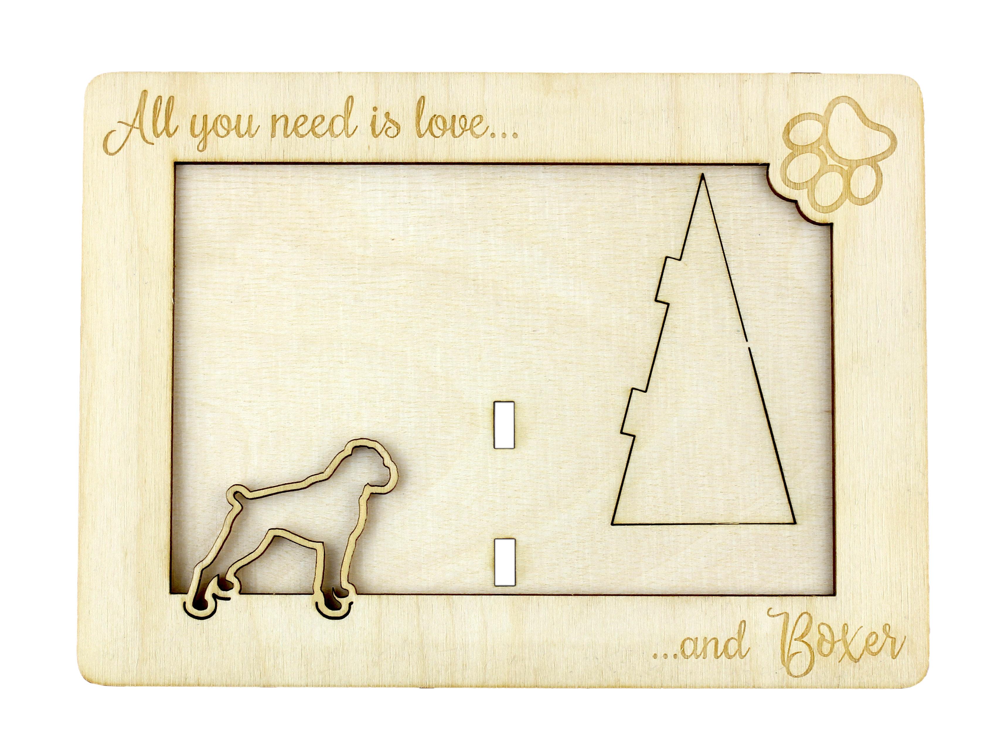 

Boxer, German Boxer II - Photo frame, engraved wooden frame, a lovely gadget for the dog lover by Art-Dog