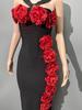 Floral One-Shoulder Bandage Party Dress - European & American African Fashion