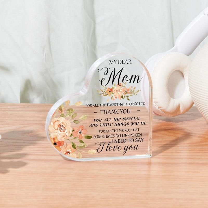 Mother Thank You Gift from Daughter My Dear Mom Sign for Women heart-shapedA Keepsake with Aprreciation  for Mother Mommy