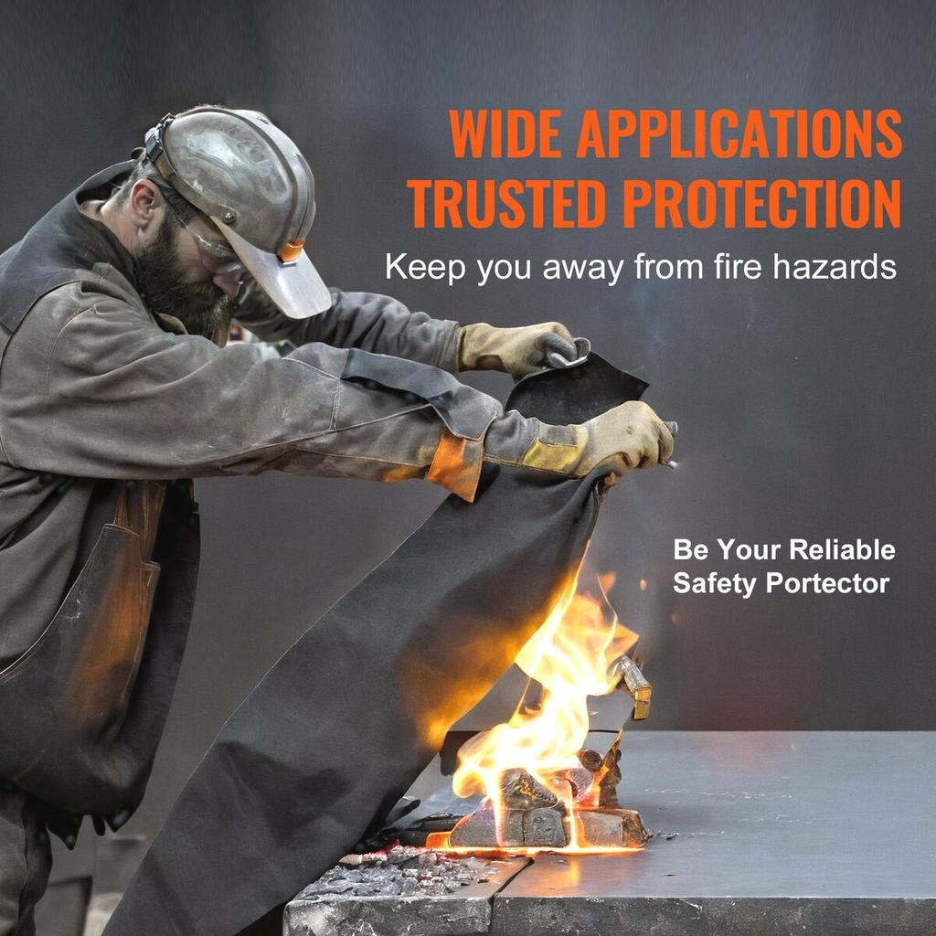 Carbon Felt Welding Blanket 4 Pack, 37" X 36" Flame Retardant Welding Blanket, Up To 1800°F Heat Resistant Blanket Set, Cuttable Carbon Fiber Fire