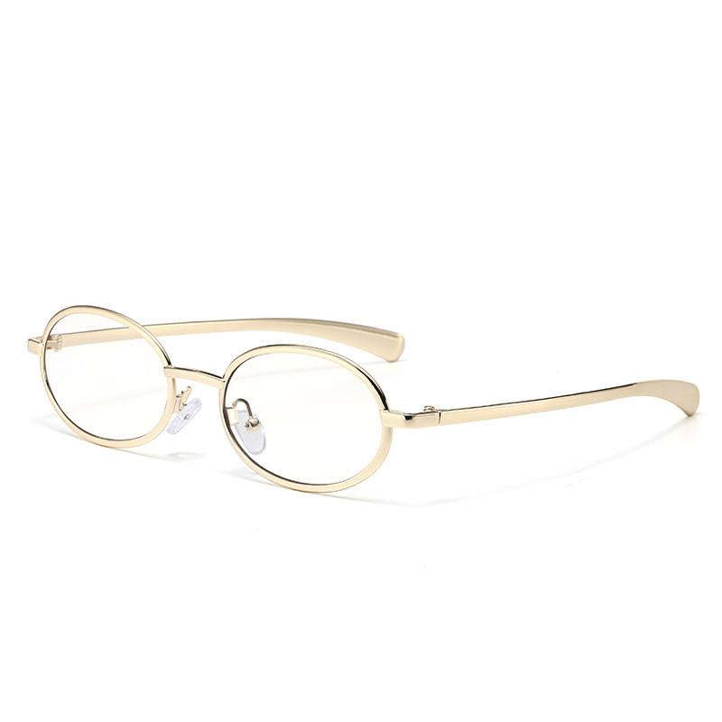 Vintage Metal Oval Sunglasses With Uv400 Protection For Fashionable Men And Women