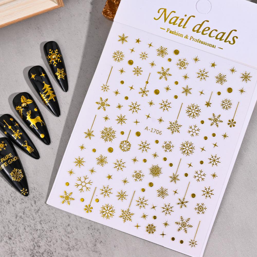 Autocolante de Crăciun 3D Laser Argint Ren & Fulg de Nea