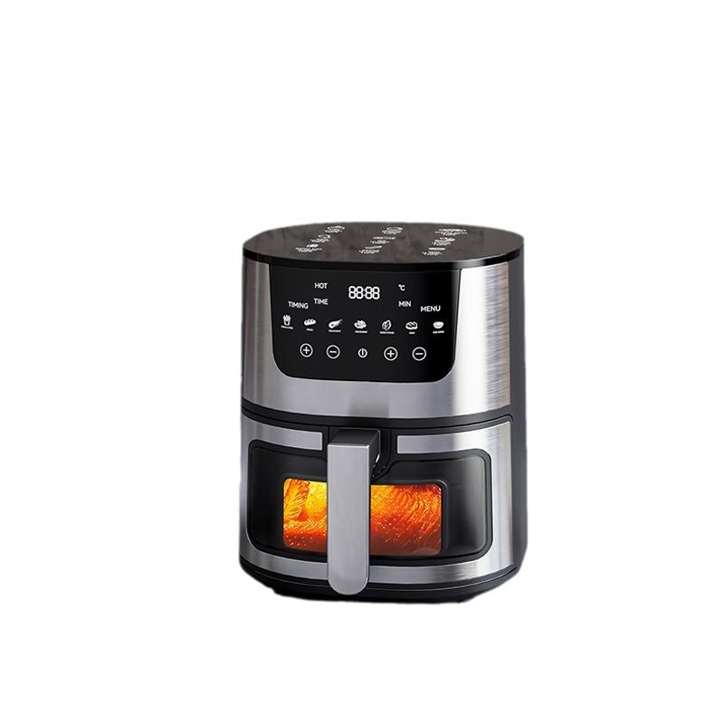 2024 New 7L Large Capacity Household Automatic Intelligent Air Fryer Visual Window Design Touch Screen Stainless Steel Oven