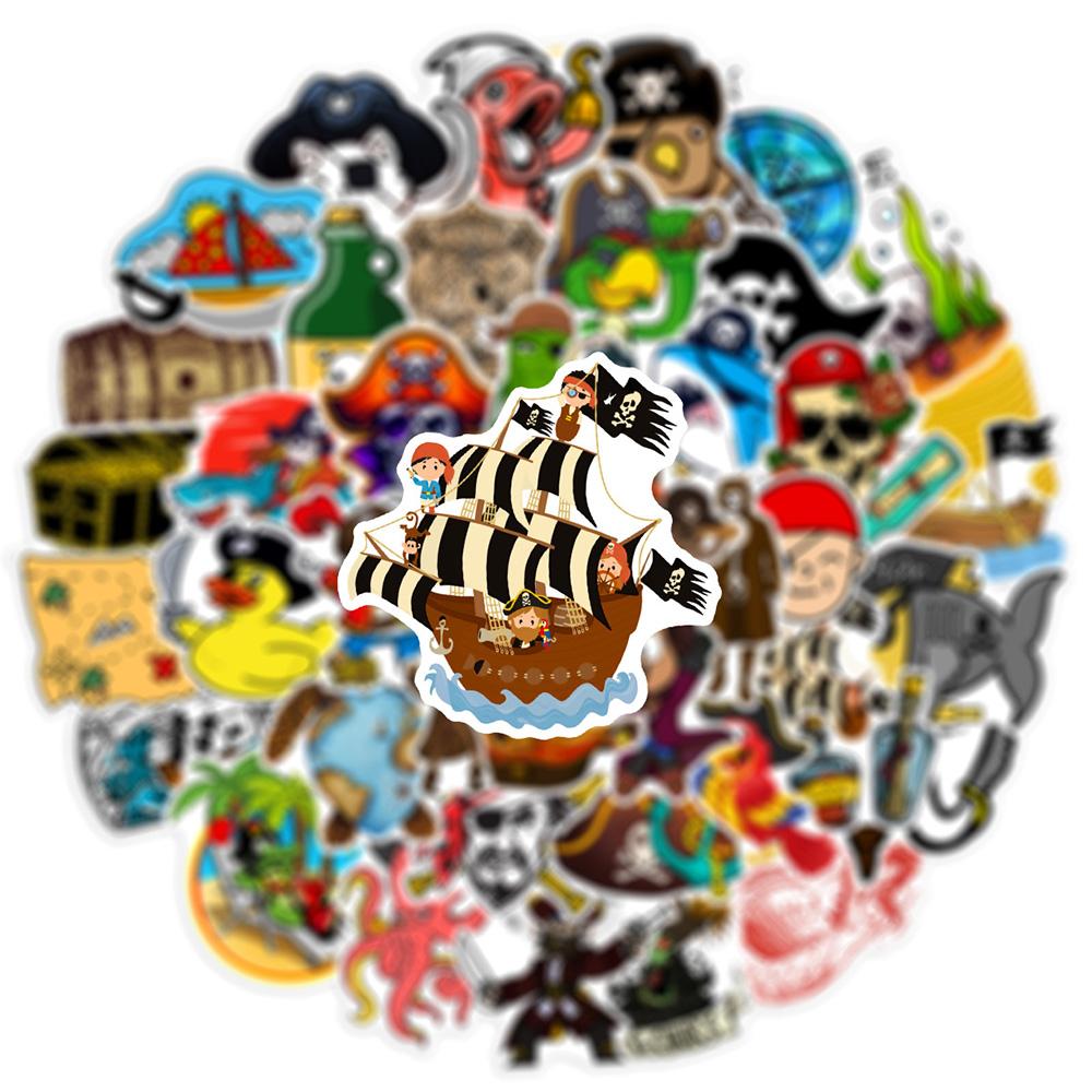 10 30 50Pcs Pirate Cartoon Stickers Graffiti Luggage Motorcycle Laptop Phone Car Waterproof Decoration Cool Kids Sticker Toys