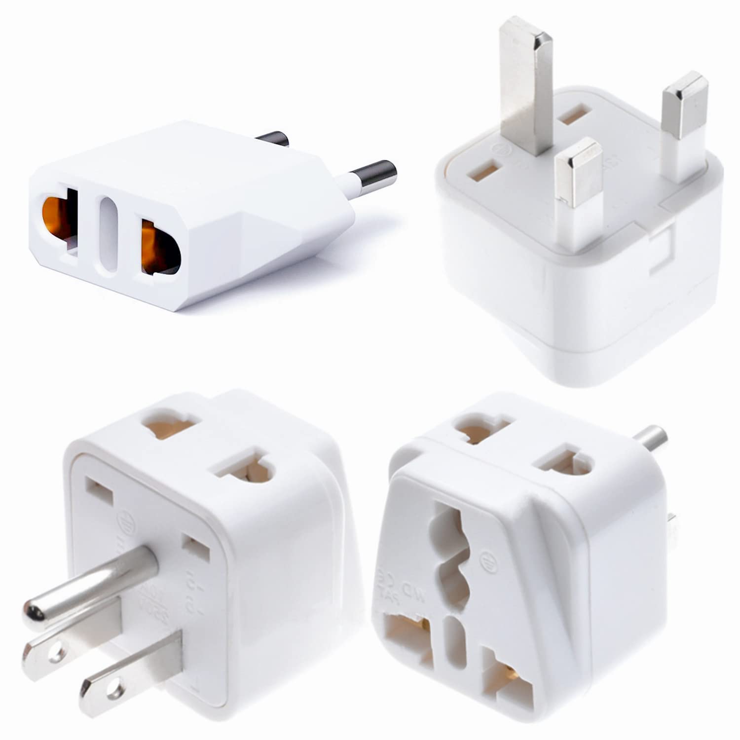 

Set of 4 overseas conversion plug for plug outlet conversion multinational conversion international conversion plug for compatible with all over the білий