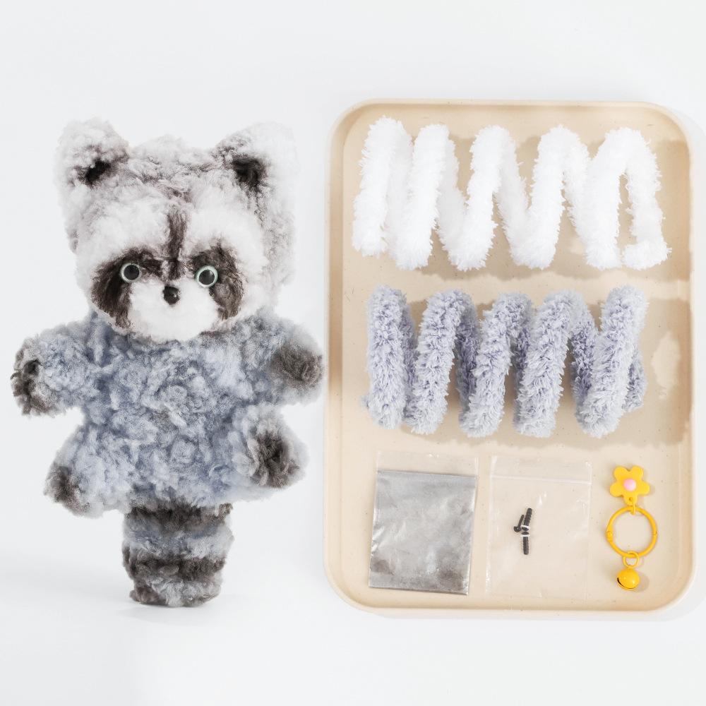 Colorful Chenille Stems Pipe Handmade Squirrel&Orangutan&Fox&Hedgehog Plush Twist Sticks DIY Material Package for Kids&Adult