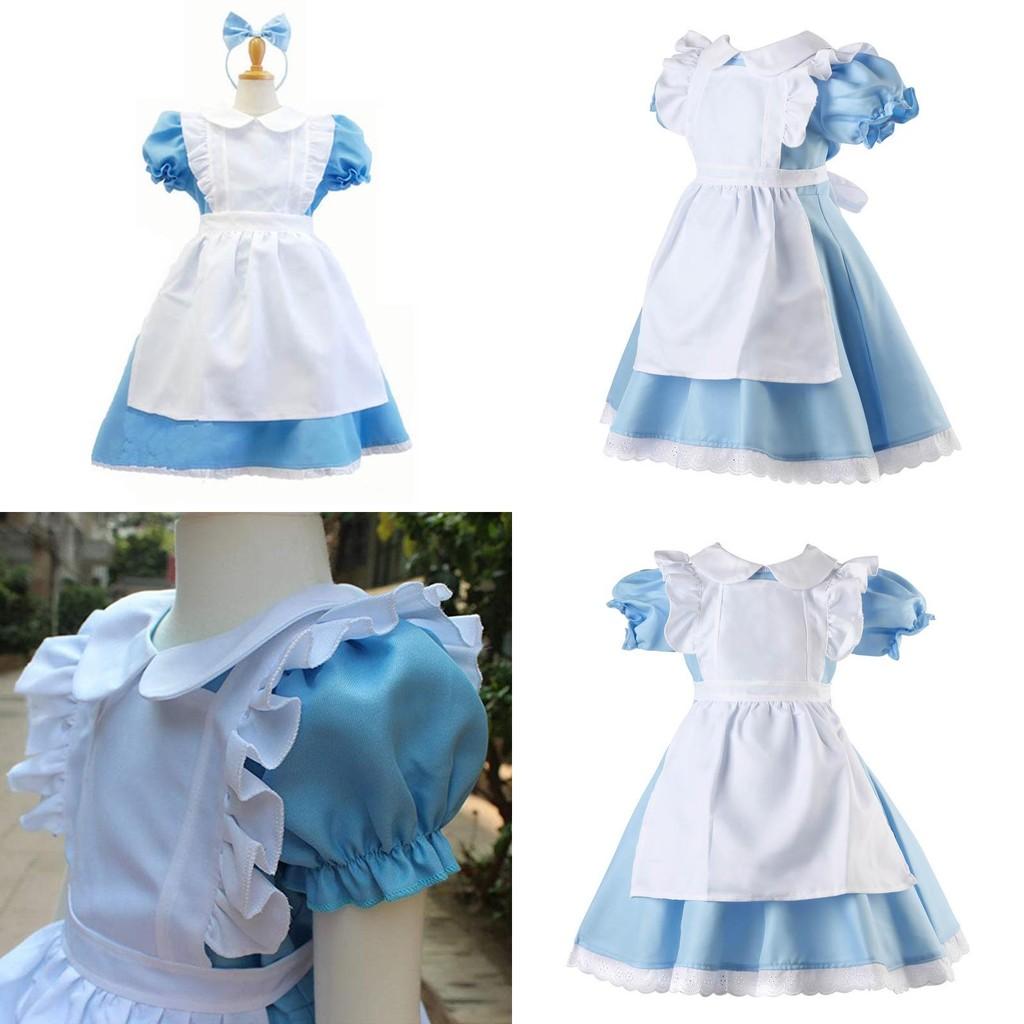 Beautifully Designed Alice In Wonderland Dress With Puff Ball Sleeves