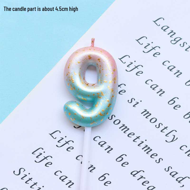 Large Rainbow Laser Number Balloons and Candles for Birthday Cakes and Party Decorations