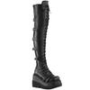 Plus Size Women's Over-the-Knee Soft Leather Wedge Heel Boots for Spring/Autumn 2023 - Hot-Selling European and American Knight Style.