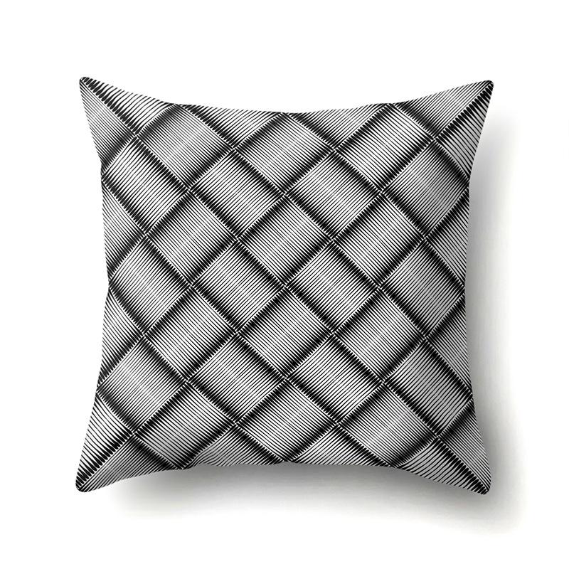 Gray Nordic Retro Ins Light Luxury Polyester Pillowcase Car Decoration Home Printed Waist Rest Pillowcase