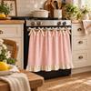 Cotton Linen Blend Bow Tie Oven Cover Curtain Coffee Machine Half Curtain  Farmhouse Kitchen