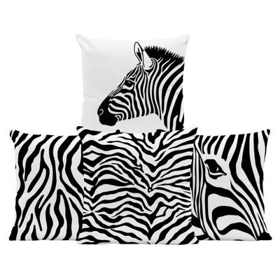 Nordic Style Natural Party Home Accessories Pillowcase Animal Zebra Cushion Black and White