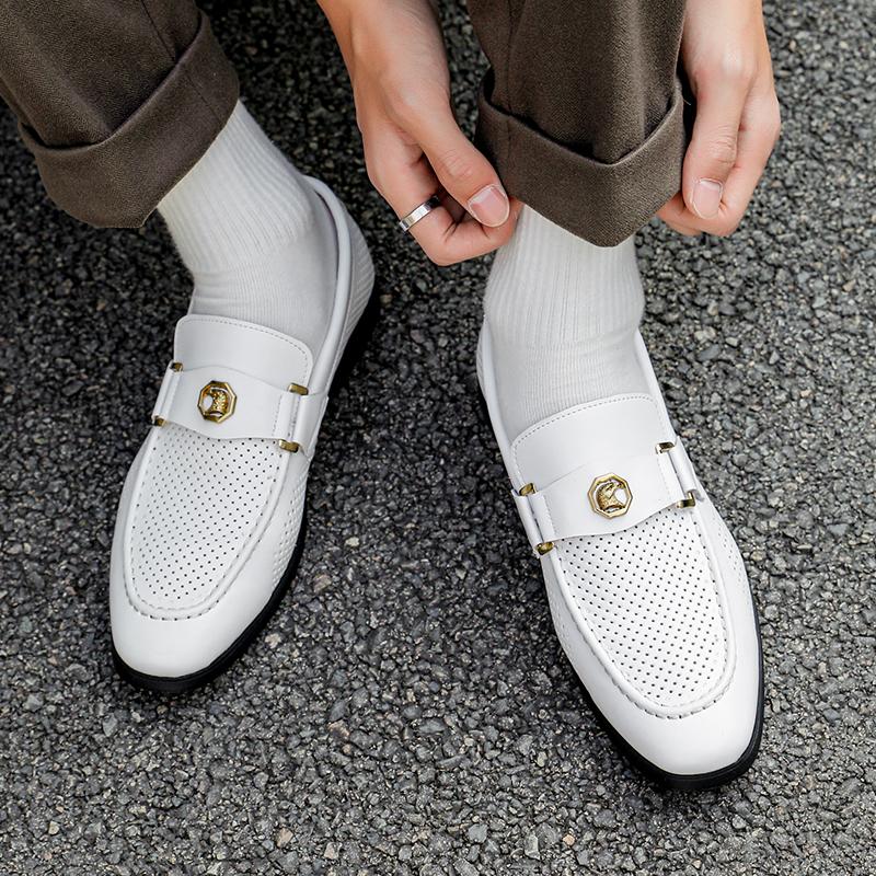 Fashion Designer Summer Fashion New Breathable Patent Leather Casual Shoes For Men Driving Loafter Formal Wedding Dress Homecoming